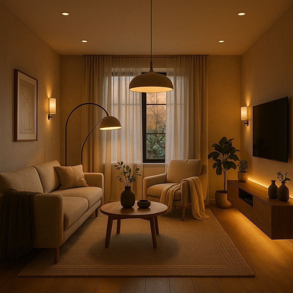 Warm ambient living area
